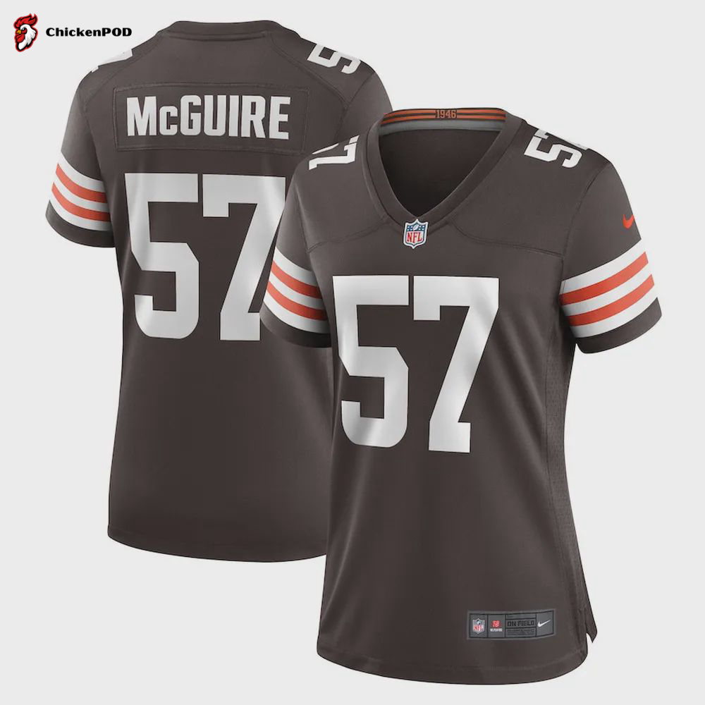 Isaiah McGuire 57 Cleveland Browns Women Team Game Jersey – Brown