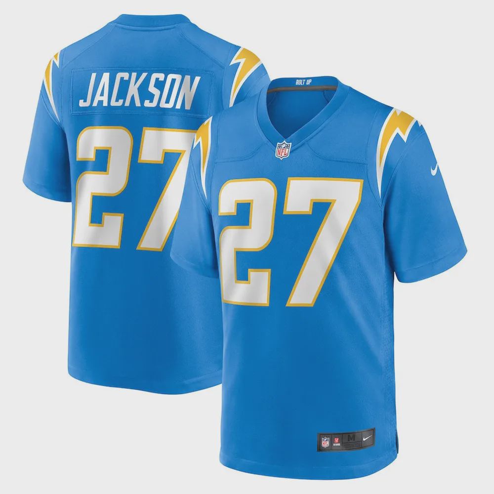 J. Jackson 27 Los Angeles Chargers Game Jersey – Powder Blue