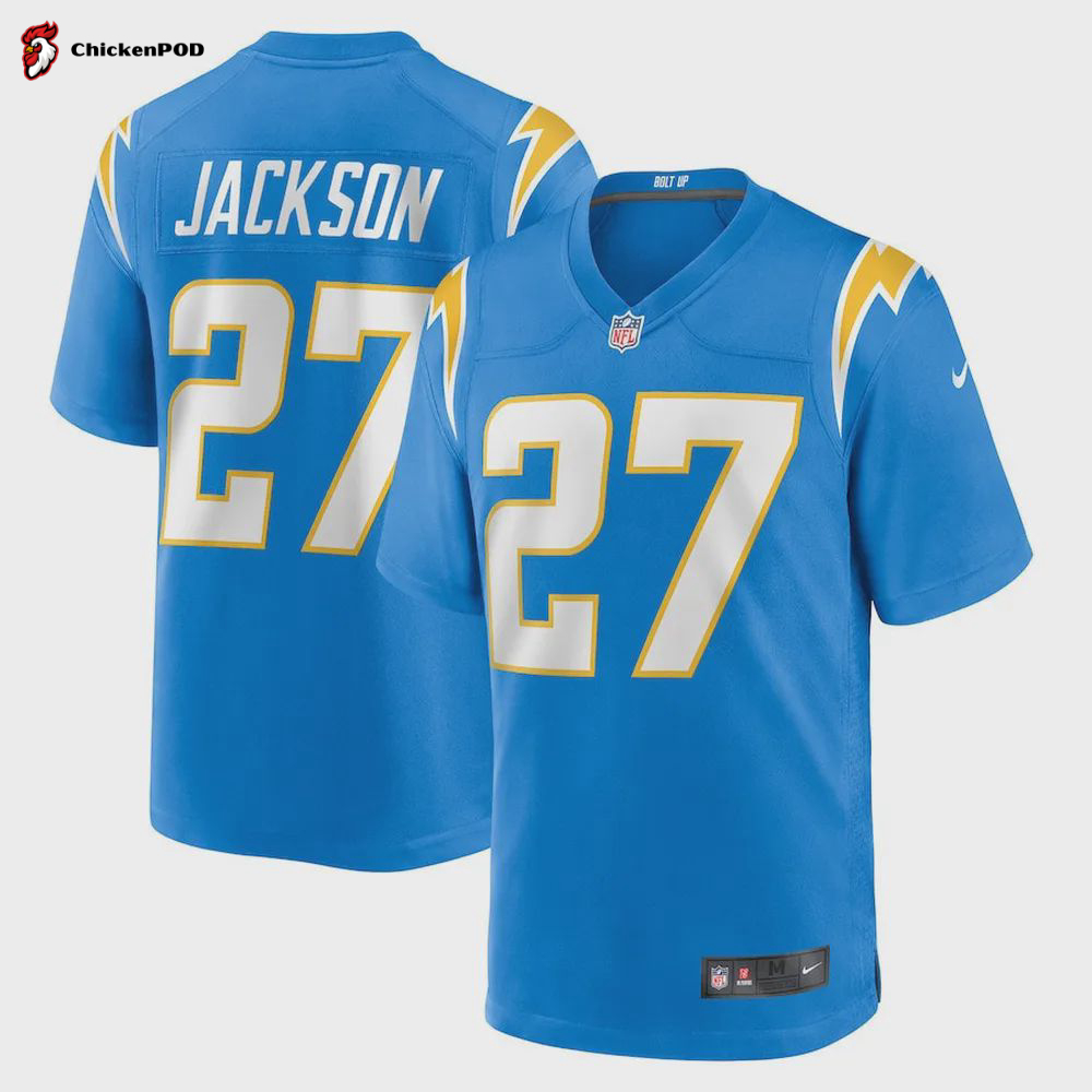 J. Jackson 27 Los Angeles Chargers Game Jersey – Powder Blue