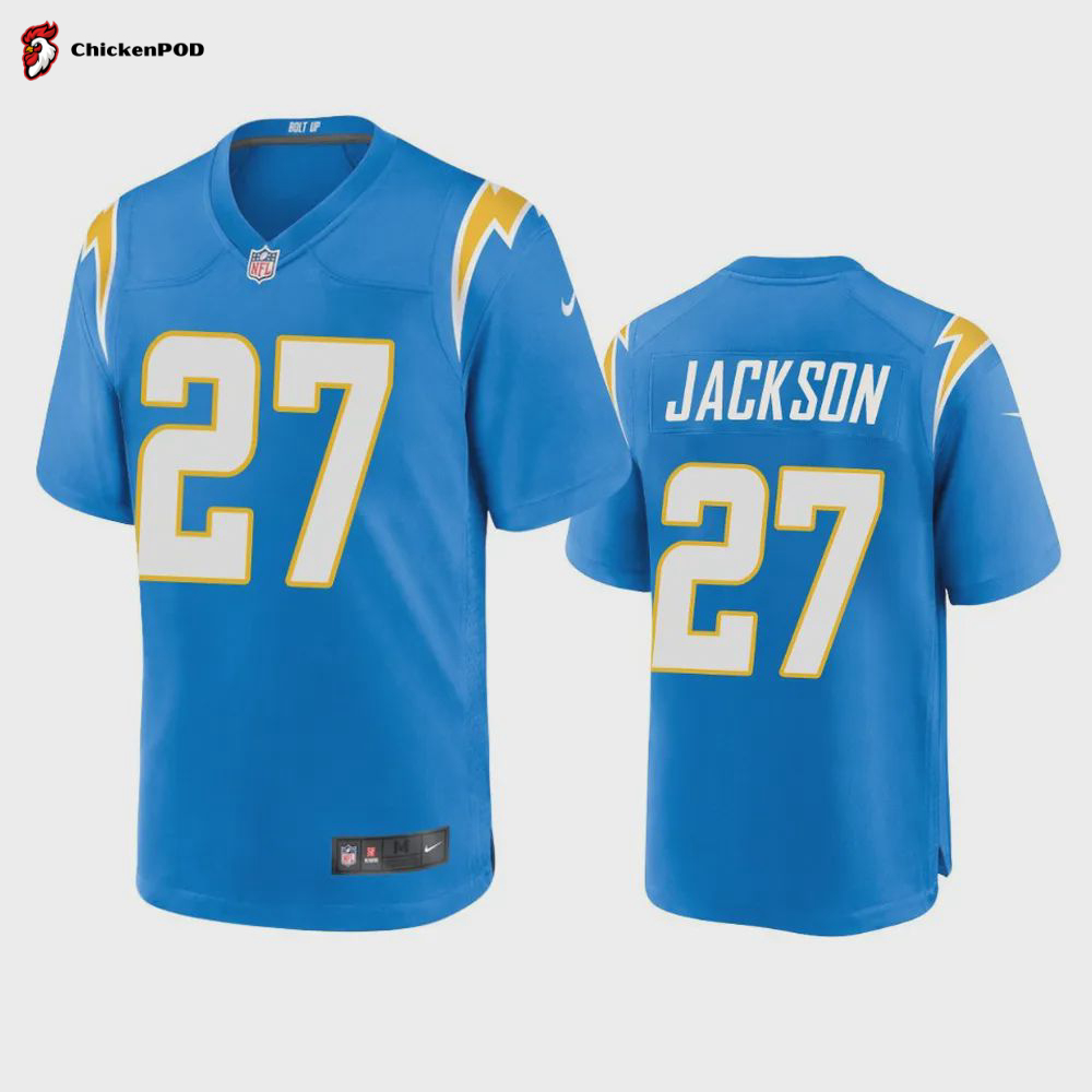 J. Jackson 27 Los Angeles Chargers Women’s Game Jersey – Powder Blue