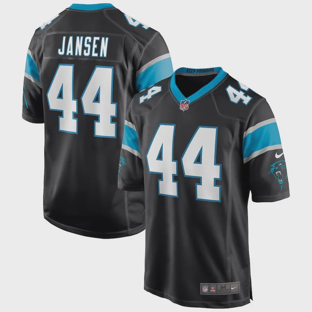 J. Jansen 44 Carolina Panthers Men’s Game Jersey – Black