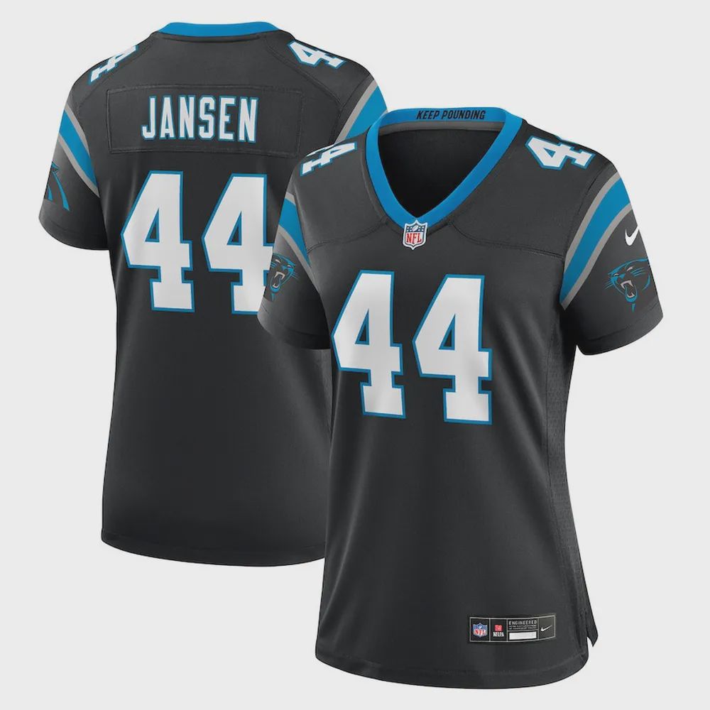 J. Jansen 44 Carolina Panthers Women’s Team Game Jersey – Black