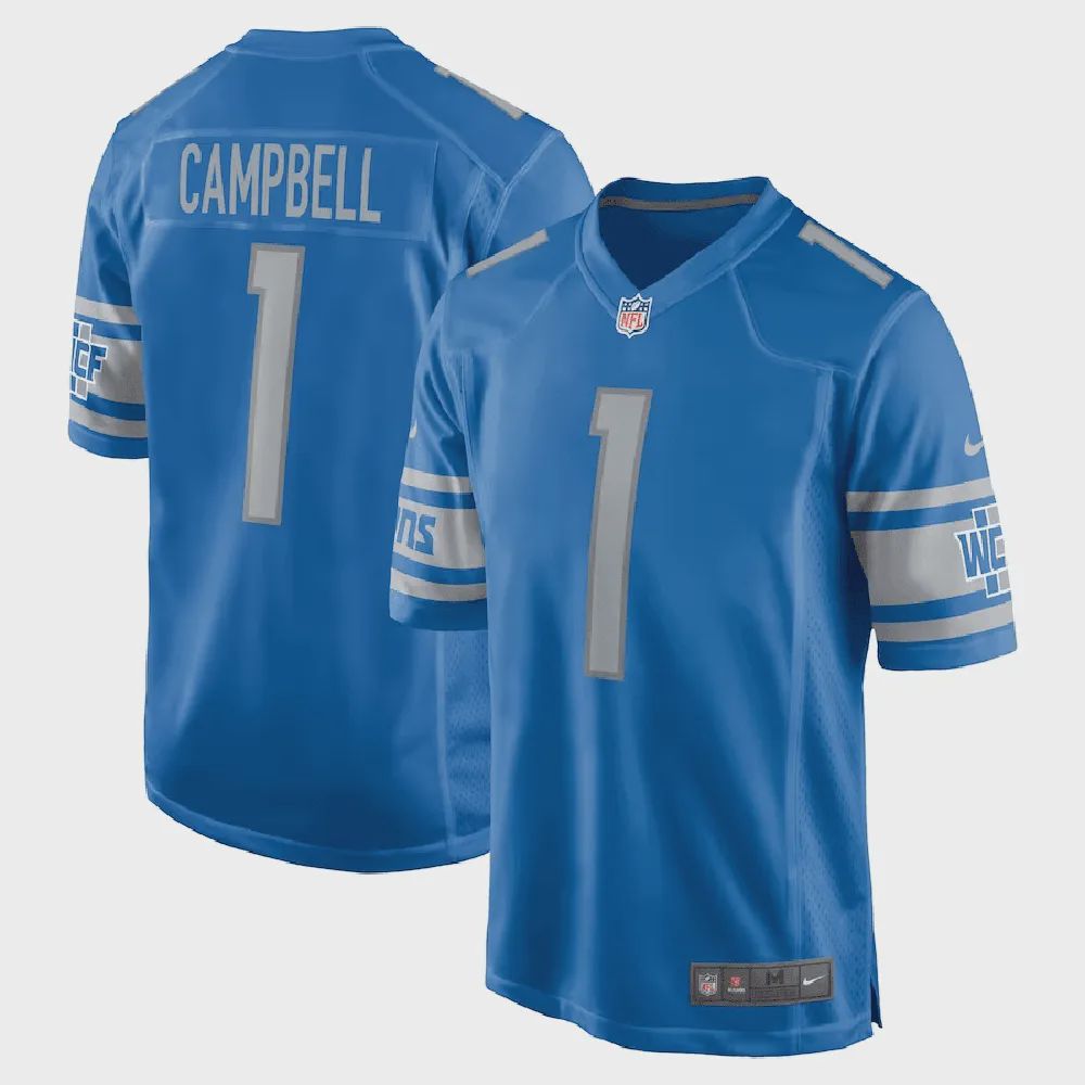 Jack Campbell Detroit Lions 2023 NFL Draft First Round Pick Game Jersey – Blue