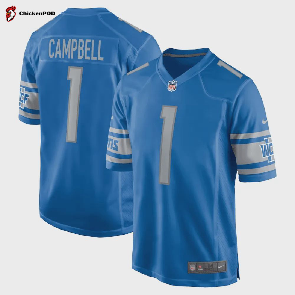 Jack Campbell Detroit Lions 2023 NFL Draft First Round Pick Game Jersey – Blue