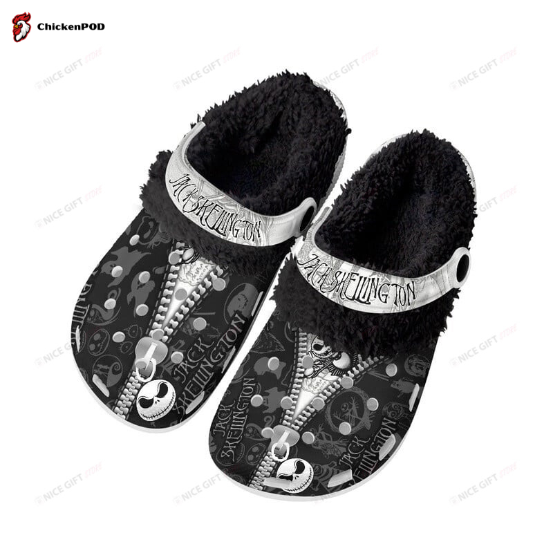 Jack Skellington Fleece Lined Crocs-Slippers Shoes FCS-V4H7