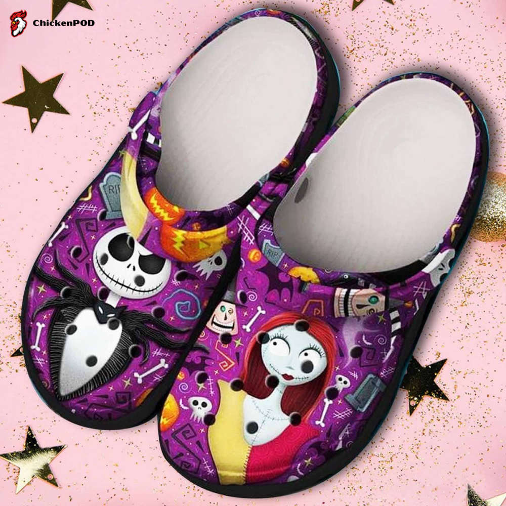 Jack Skellington Face Crocs-Slippers Classic Clogs Shoes