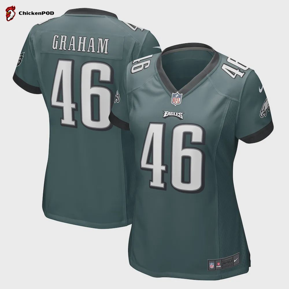 Jaeden Graham 46 Philadelphia Eagles Women’s Game Player Jersey – Midnight Green