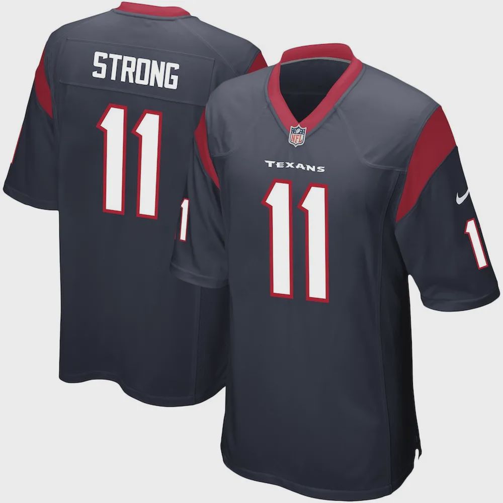 Jaelen Strong 11 Houston Texans Men’s Game Jersey – Navy