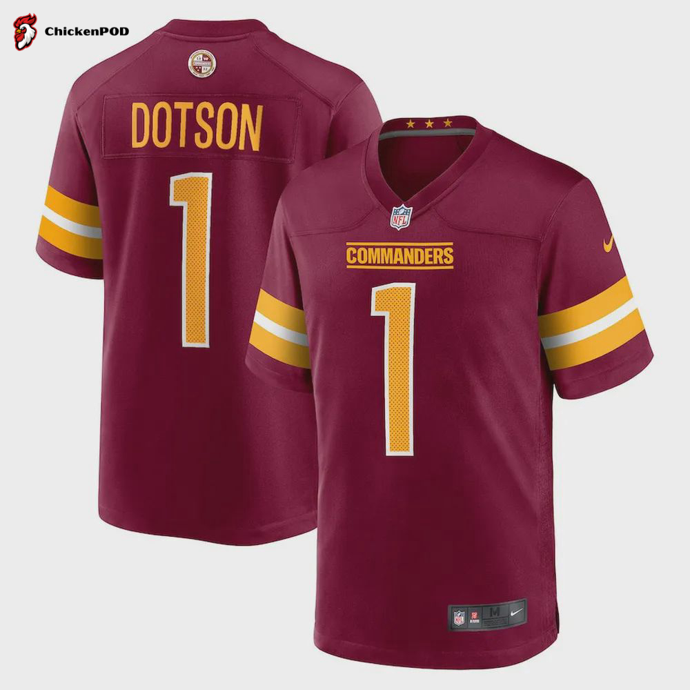 Jahan Dotson 1 Washington Commanders 2022 Draft First Round Pick Game Jersey In Burgundy