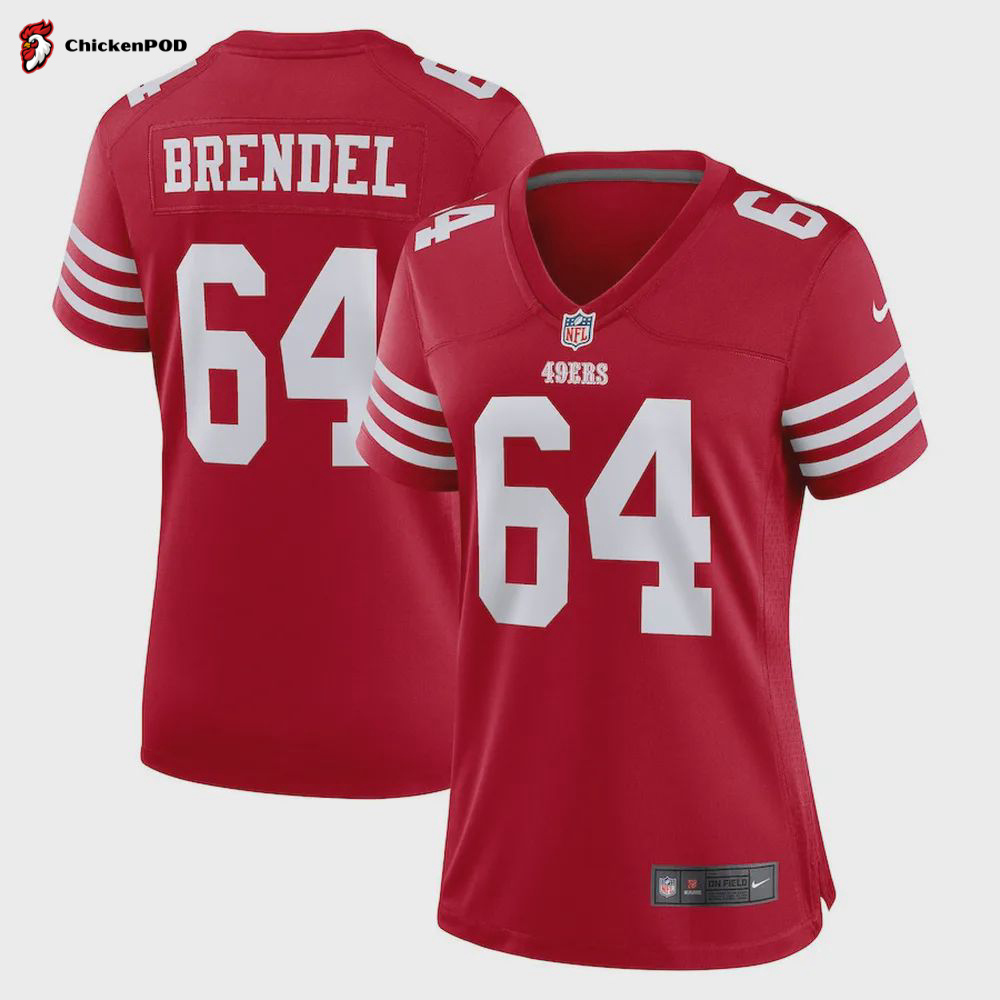 Jake Brendel San Francisco 49ers Women’s Game Player Jersey – Scarlet