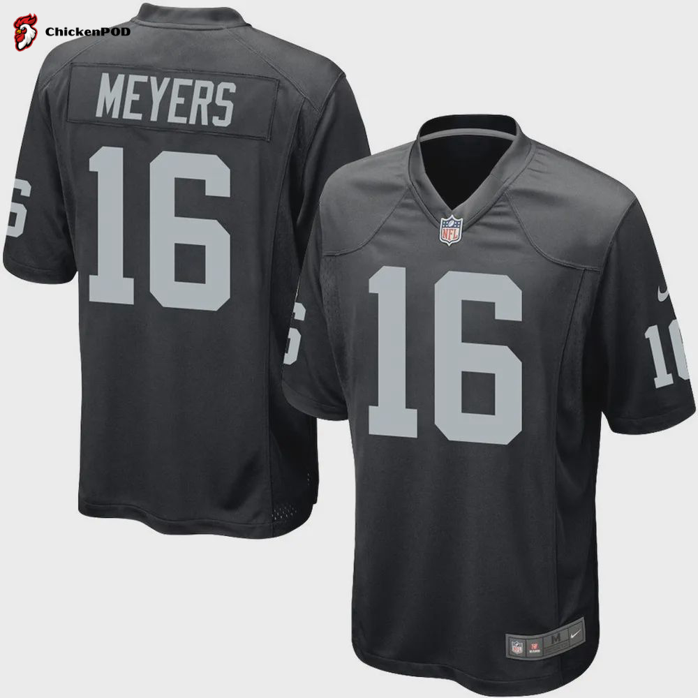 Jakobi Meyers 16 Las Vegas Raiders Men Game Jersey – Black