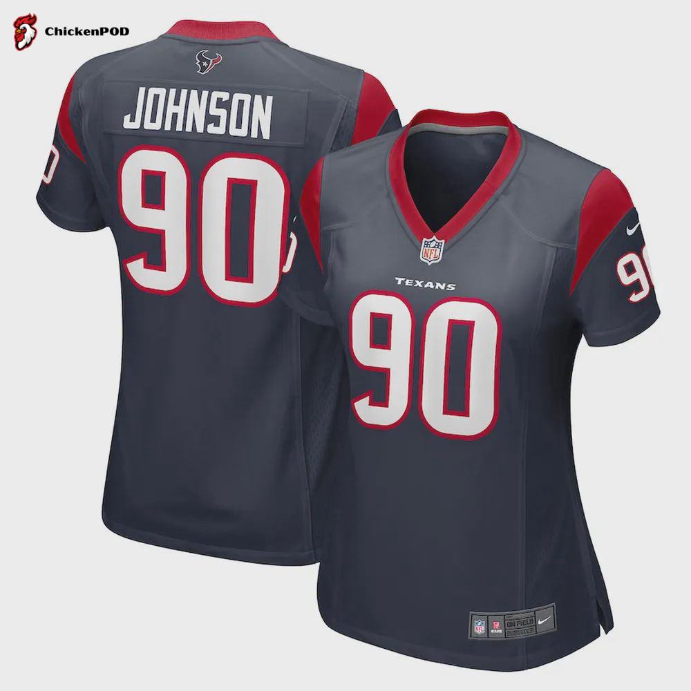 Jaleel Johnson Houston Texans Women’s Player Game Jersey – Navy