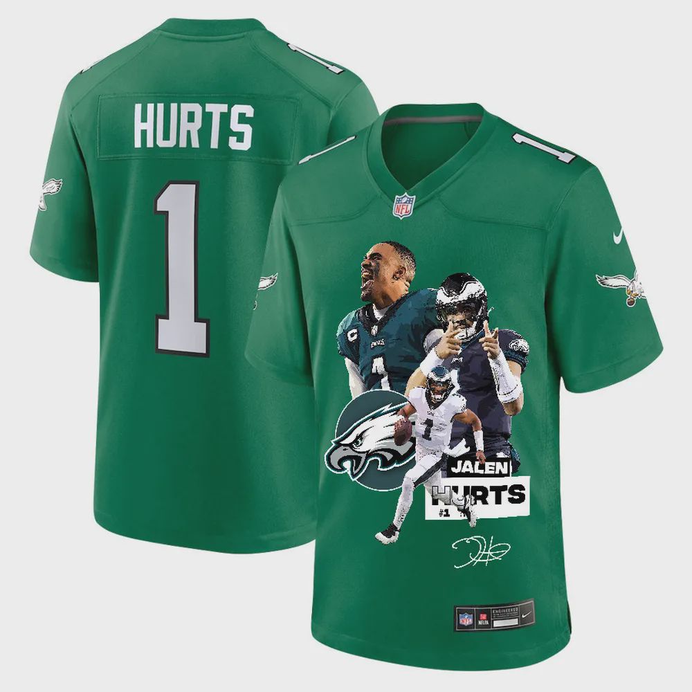 Jalen Hurts 1 Philadelphia Eagles Rising Star Game Jersey – Men, Green