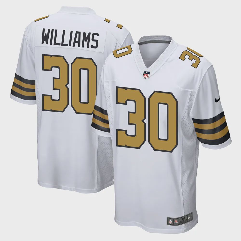 Jamaal Williams 30 New Orleans Saints Men Alternate Game Jersey – White