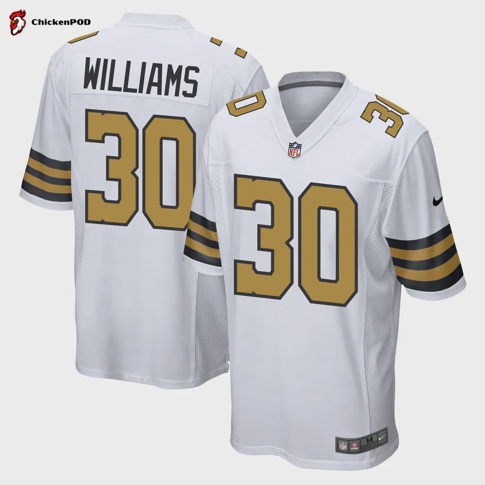 Jamaal Williams 30 New Orleans Saints Men Alternate Game Jersey – White