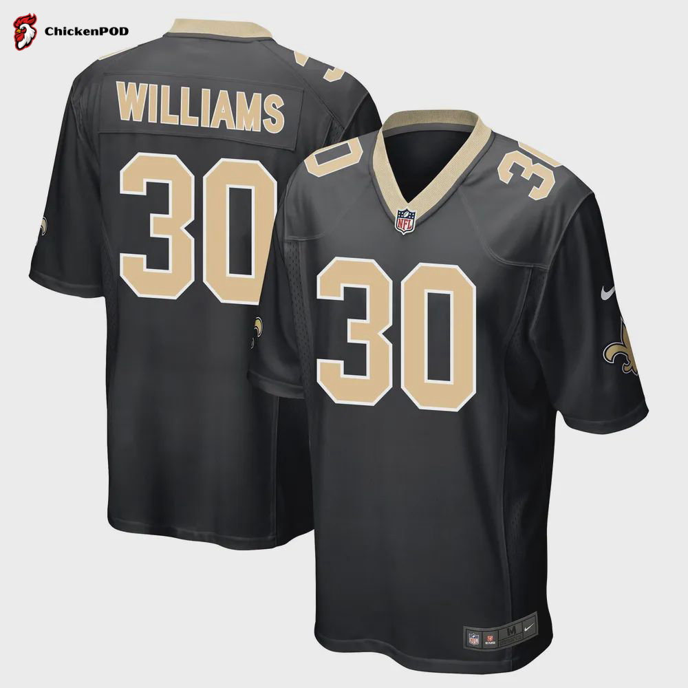 Jamaal Williams 30 New Orleans Saints Men Game Jersey – Black