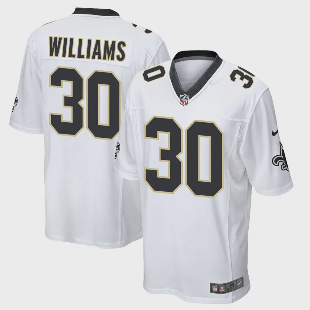 Jamaal Williams 30 New Orleans Saints Men Game Jersey – White