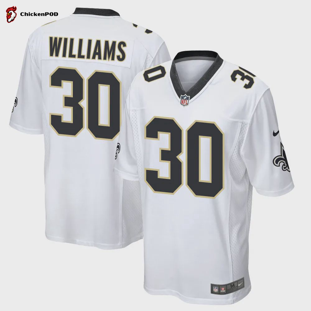 Jamaal Williams 30 New Orleans Saints Men Game Jersey – White