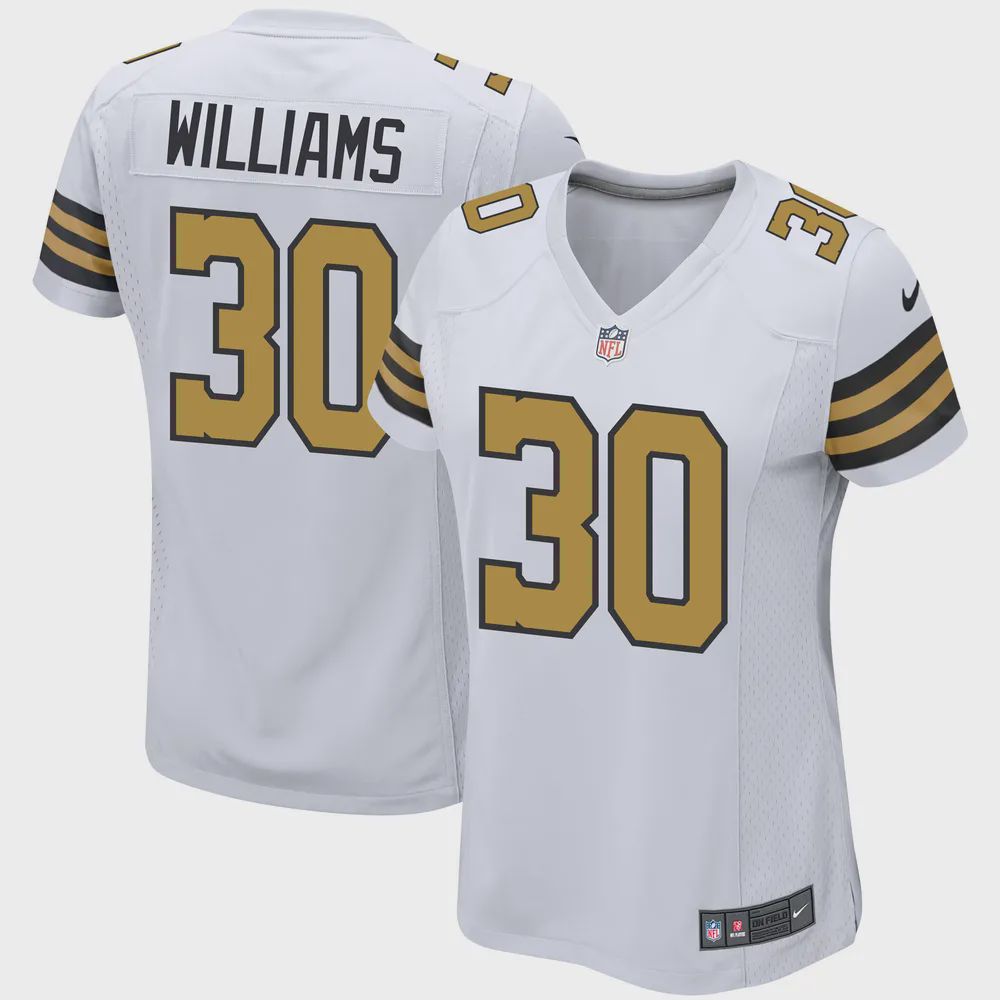 Jamaal Williams 30 New Orleans Saints Women Alternate Game Jersey – White