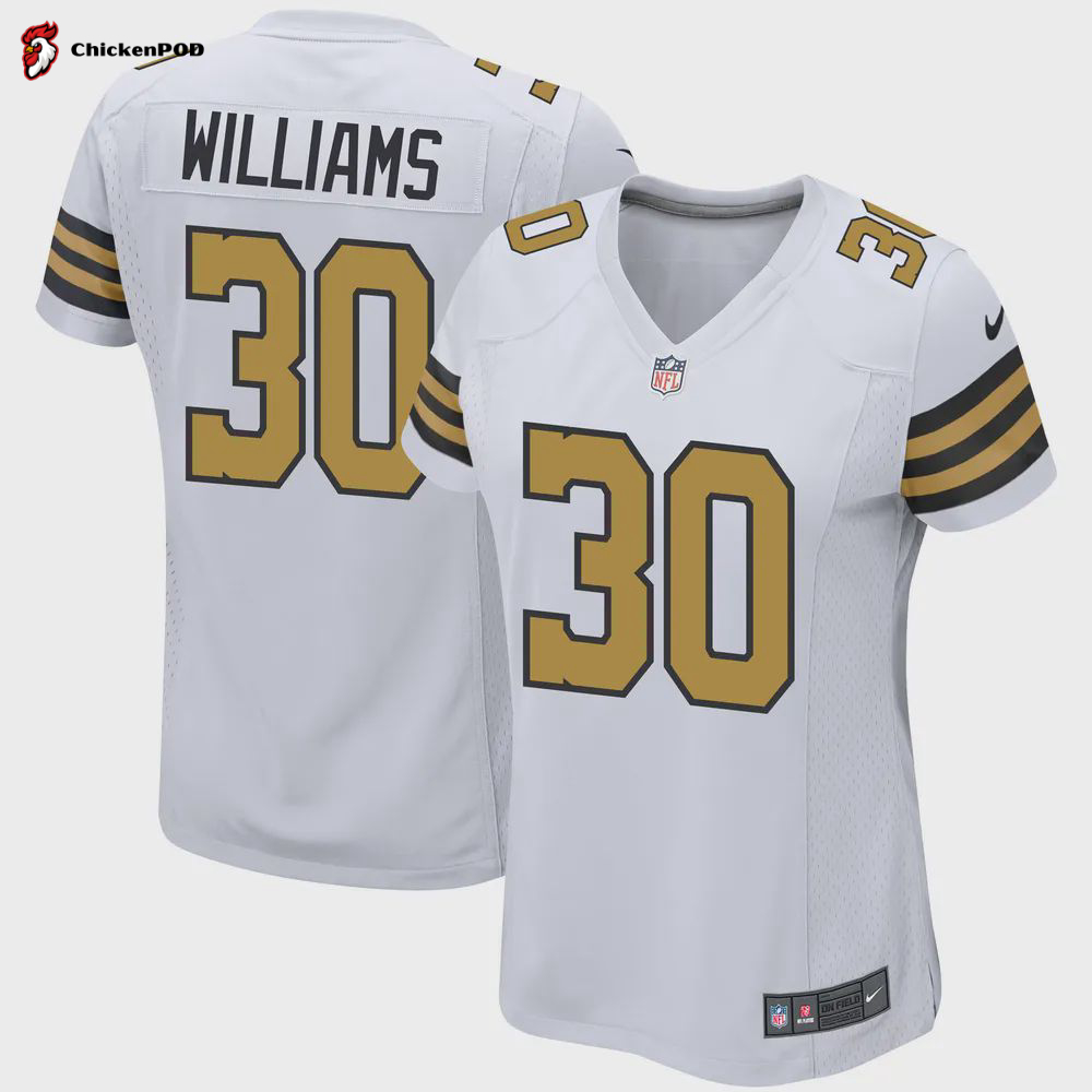 Jamaal Williams 30 New Orleans Saints Women Alternate Game Jersey – White