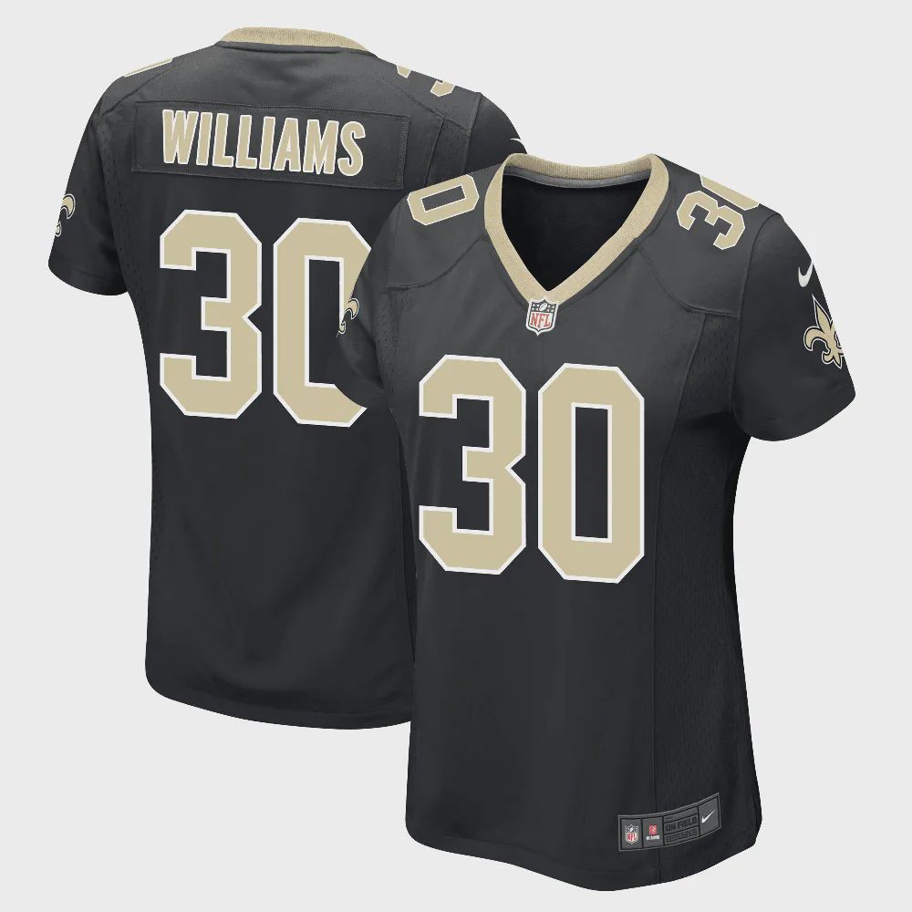 Jamaal Williams 30 New Orleans Saints Women Game Jersey – Black