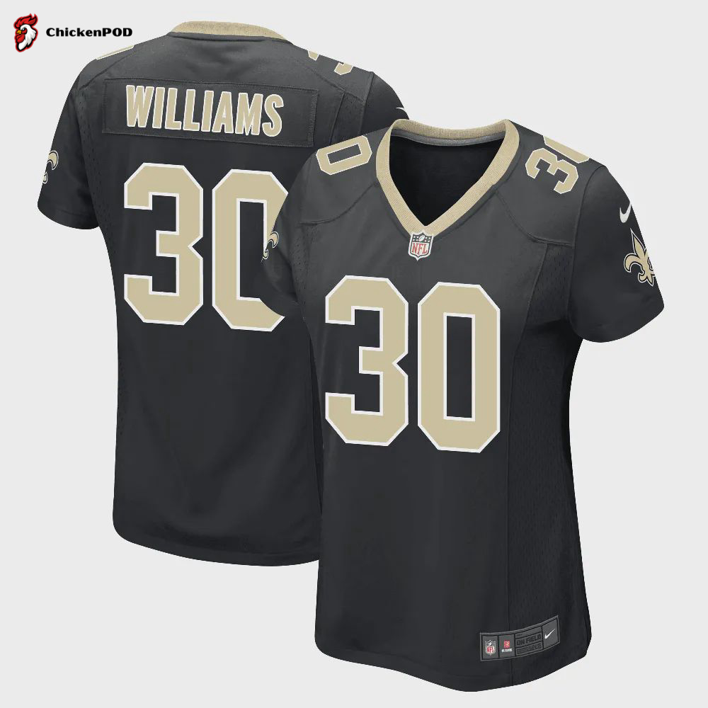 Jamaal Williams 30 New Orleans Saints Women Game Jersey – Black