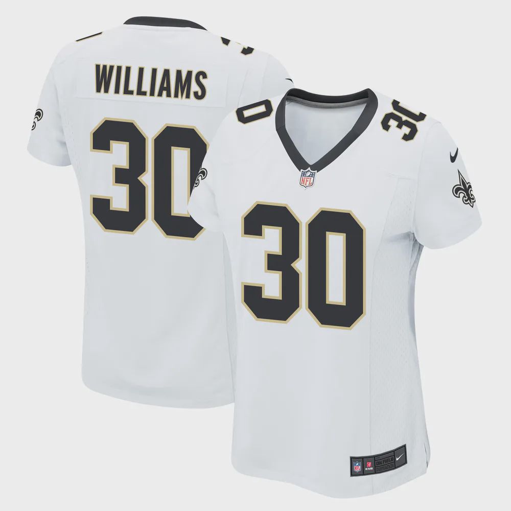 Jamaal Williams 30 New Orleans Saints Women Game Jersey – White