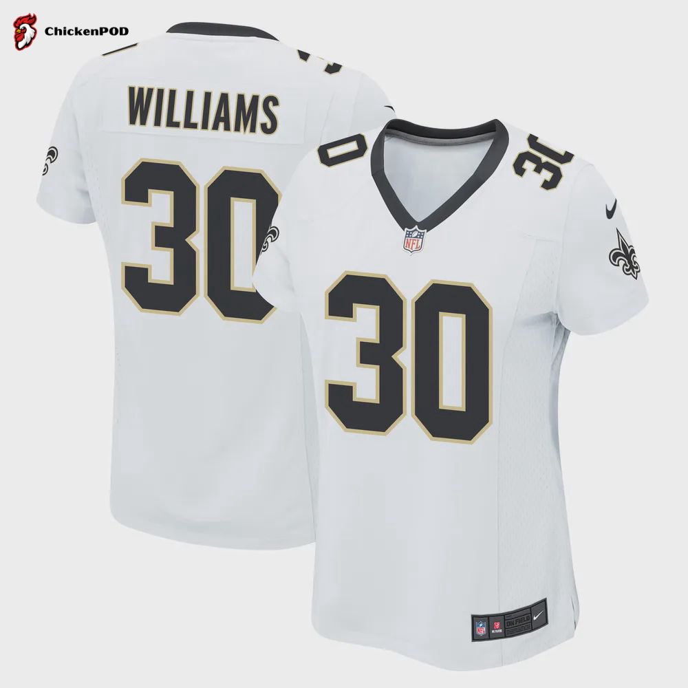 Jamaal Williams 30 New Orleans Saints Men Game Jersey – White