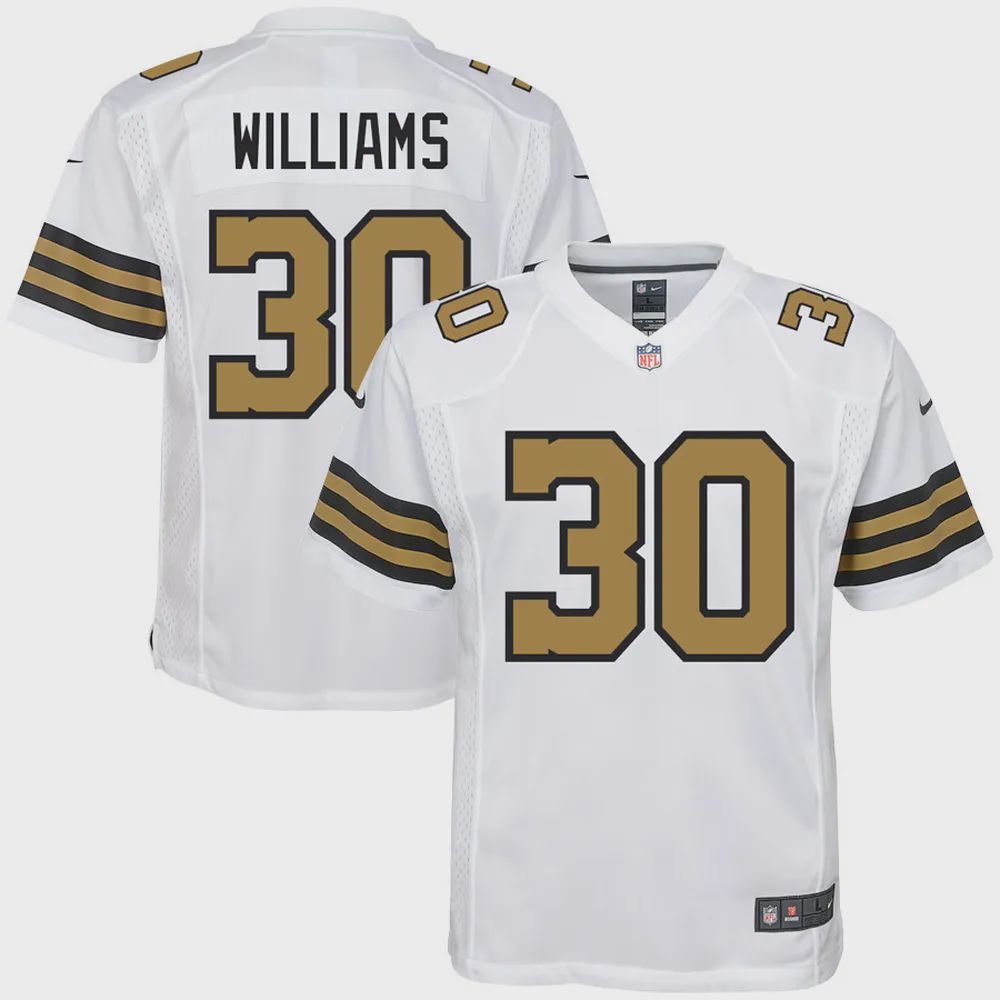 Jamaal Williams 30 New Orleans Saints Youth Alternate Game Jersey – White