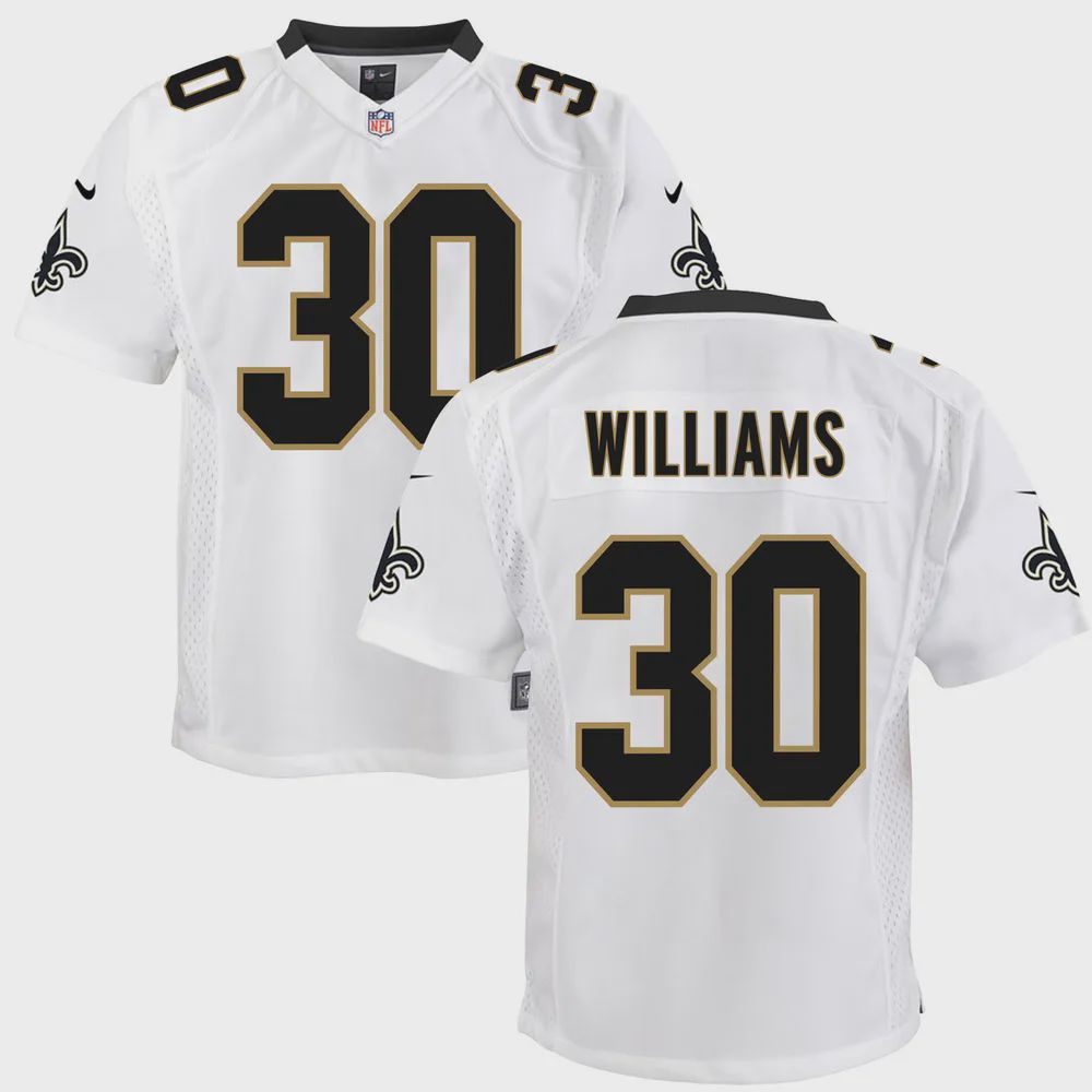 Jamaal Williams 30 New Orleans Saints Youth Game Jersey – White