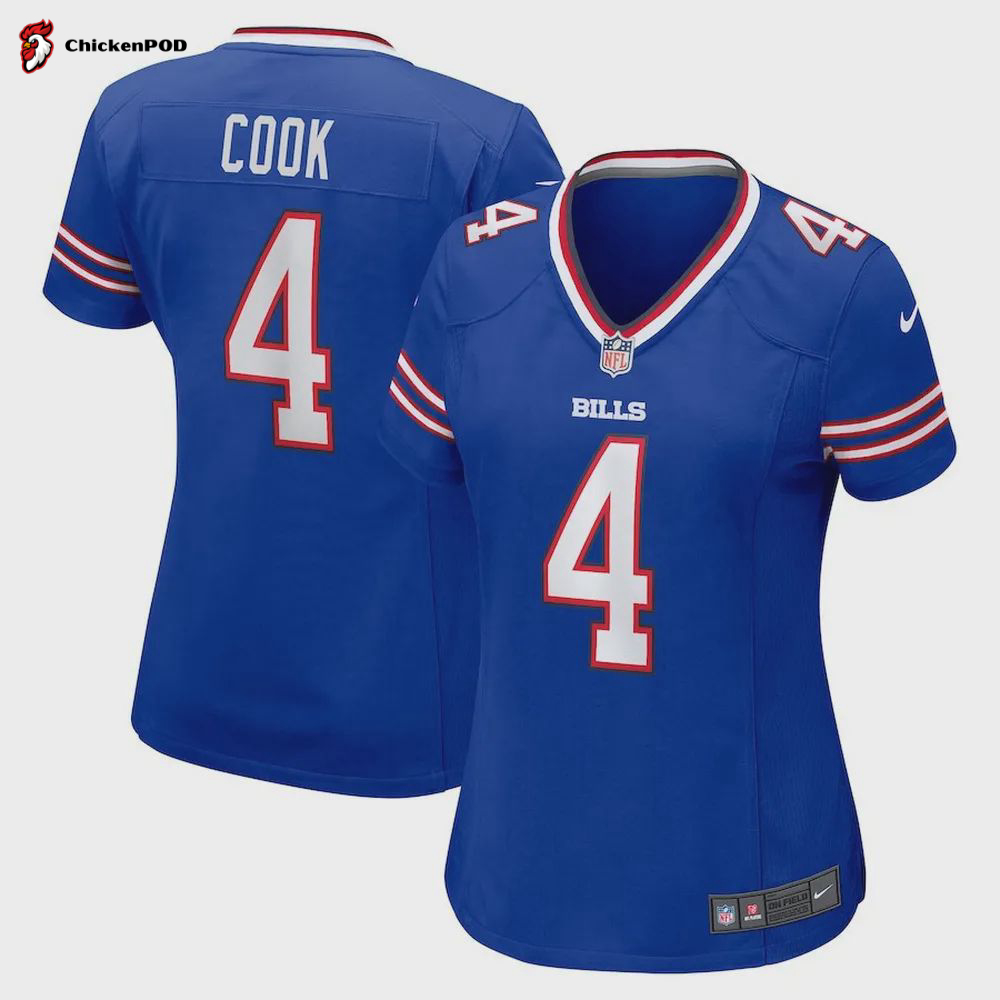 James Cook 4 Buffalo Bills Women’s Game Player Jersey – Royal