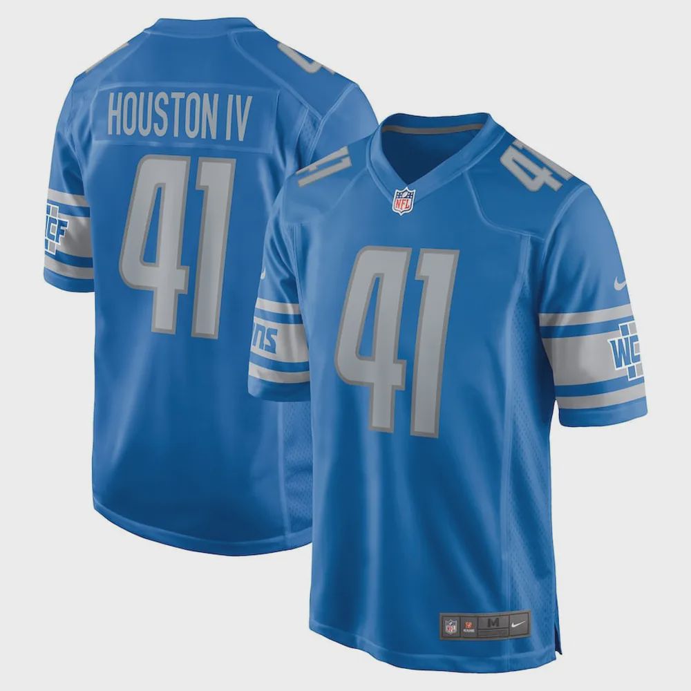 James Houston 41 Detroit Lions Men’s Game Jersey – Blue