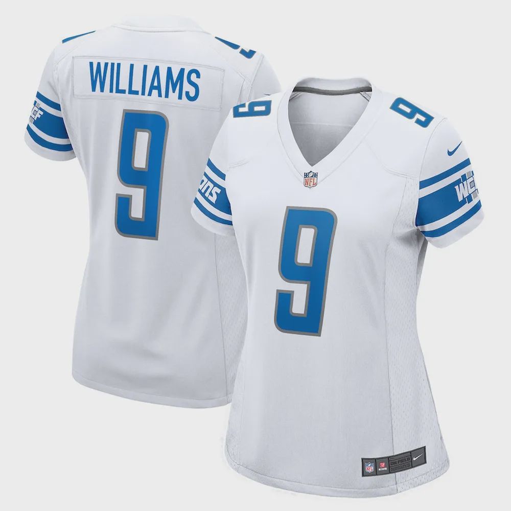 Jameson Williams 9 Detroit Lions Women’s Player Game Jersey – White