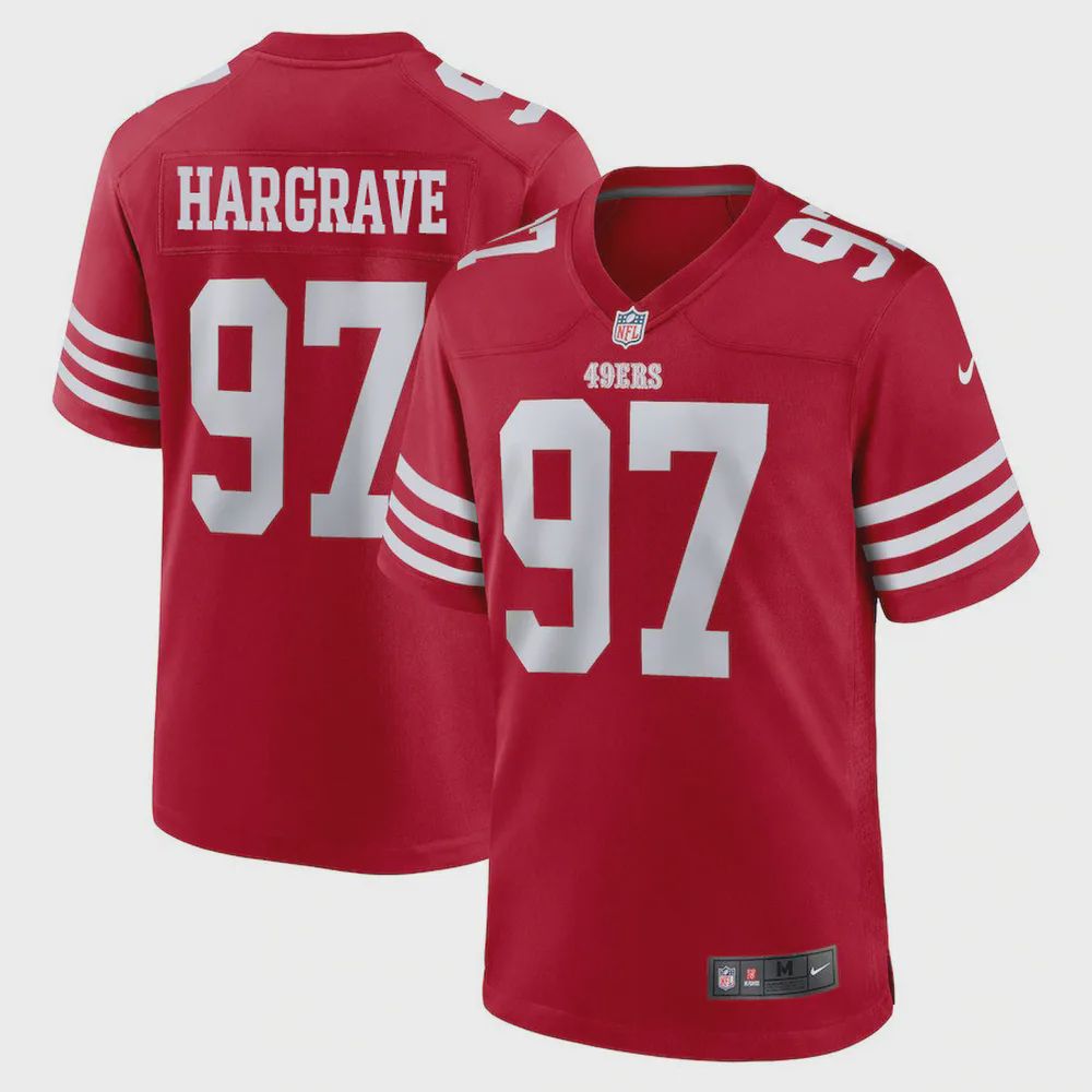 Javon Hargrave 97 San Francisco 49ers Men Game Jersey – Scarlet