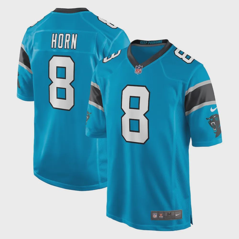 Jaycee Horn 8 Carolina Panthers Game Jersey – Blue