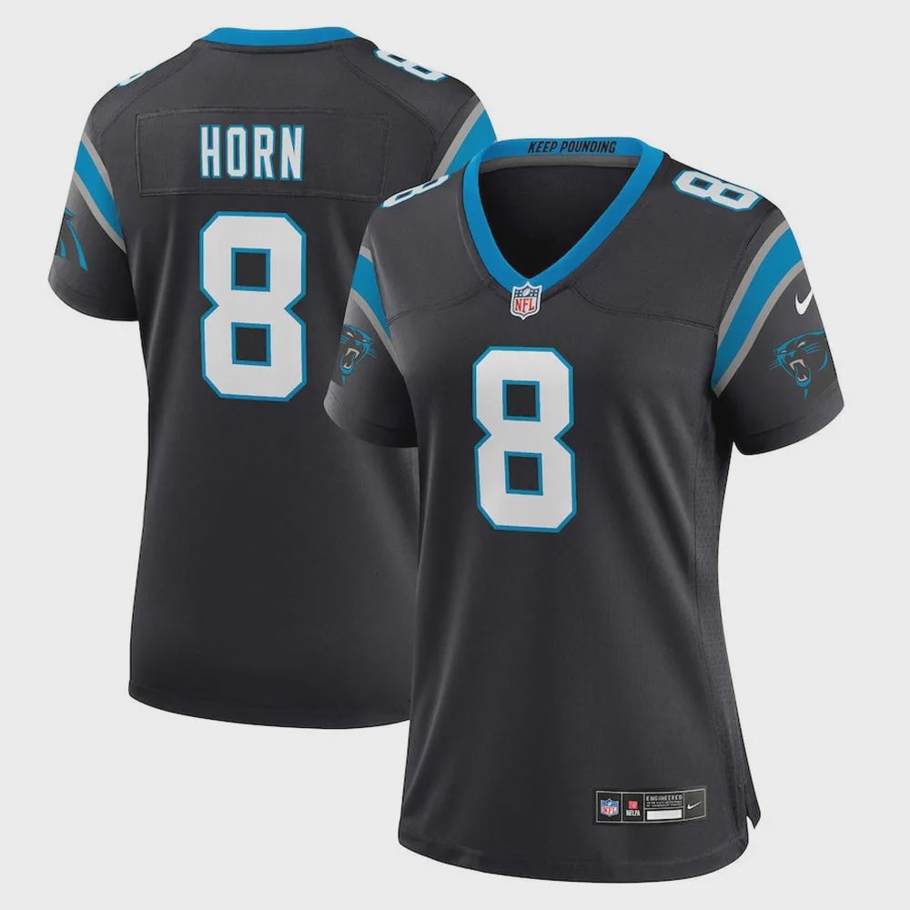 Jaycee Horn 8 Carolina Panthers Women’s Game Jersey – Black