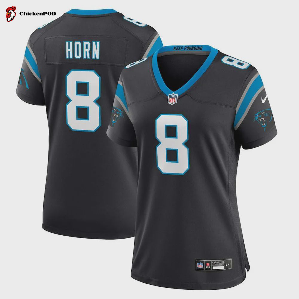 Jaycee Horn 8 Carolina Panthers Women’s Game Jersey – Black