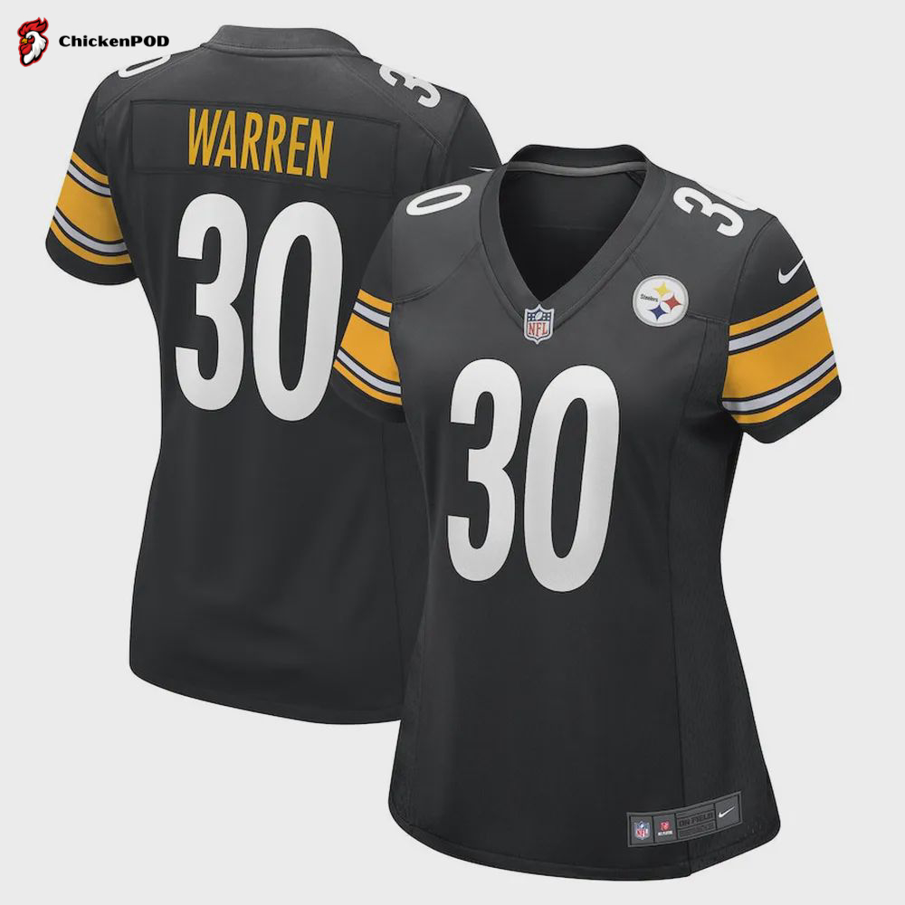 Jaylen Warren Pittsburgh Steelers Women’s Game Player Jersey – Black