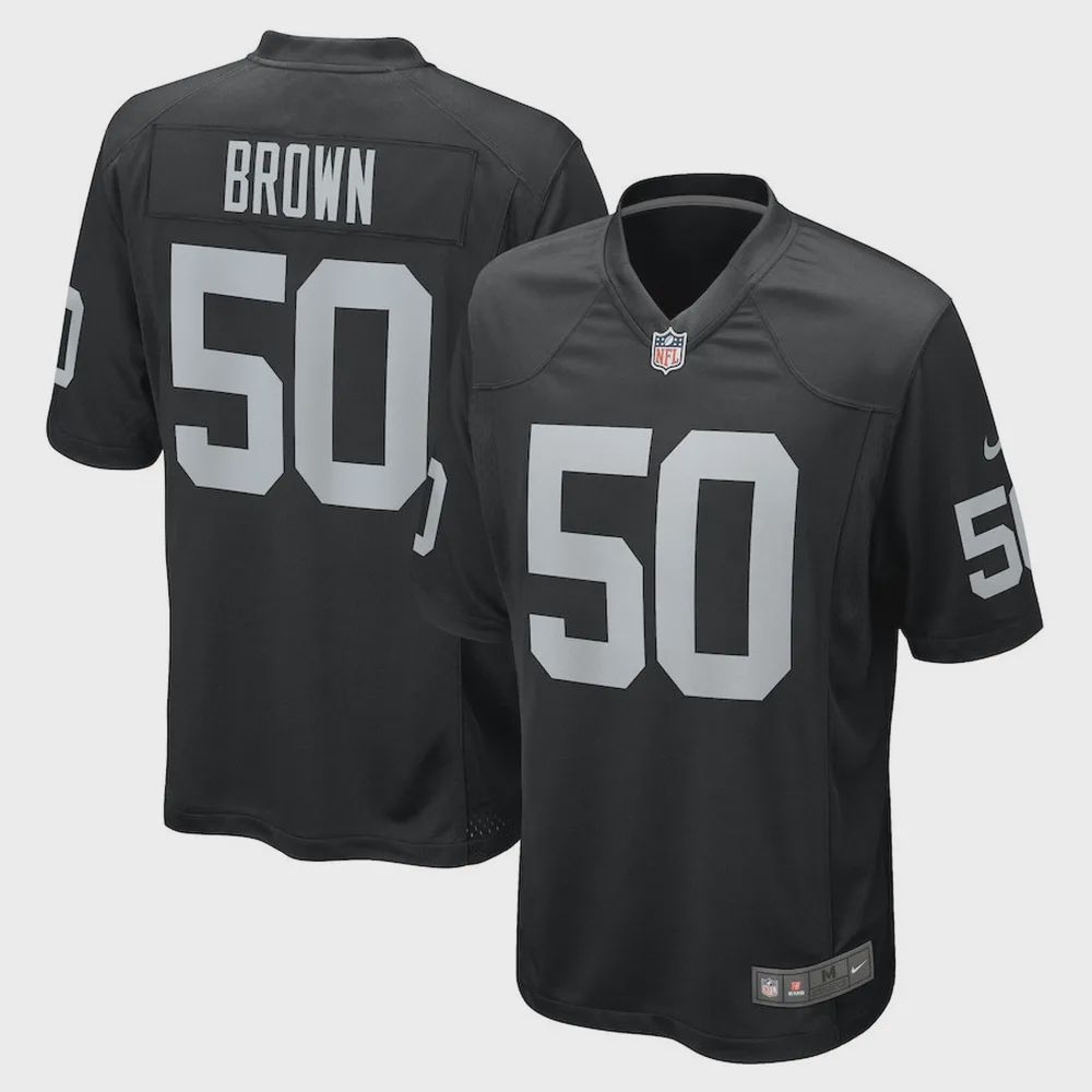 Jayon Brown 50 Las Vegas Raiders Game Jersey – Black