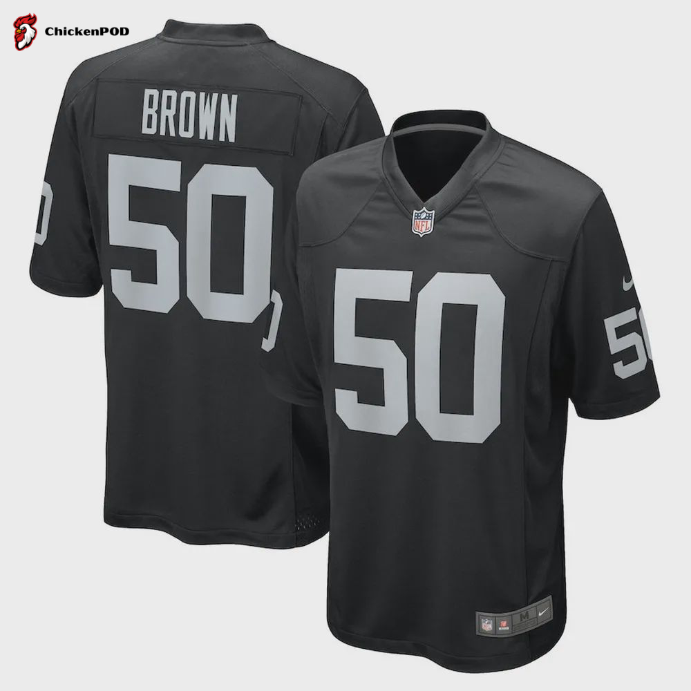 Jayon Brown 50 Las Vegas Raiders Game Jersey – Black