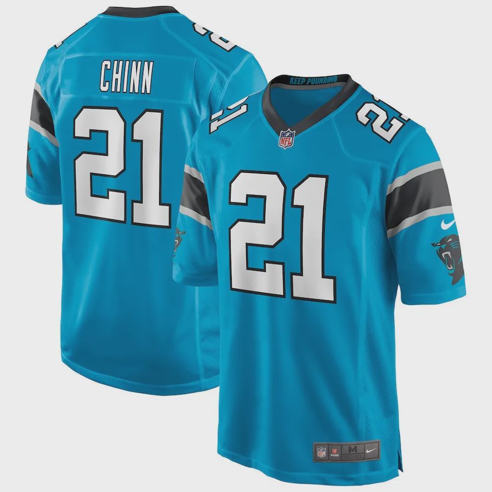 Jeremy Chinn 21 Carolina Panthers Men’s Game Jersey – Blue