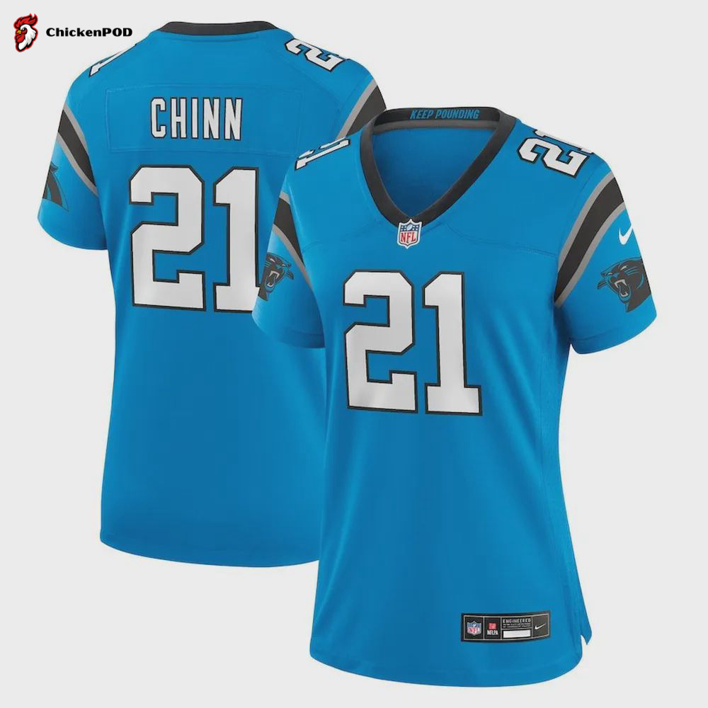 Jeremy Chinn 21 Carolina Panthers Women’s Alternate Game Jersey – Blue