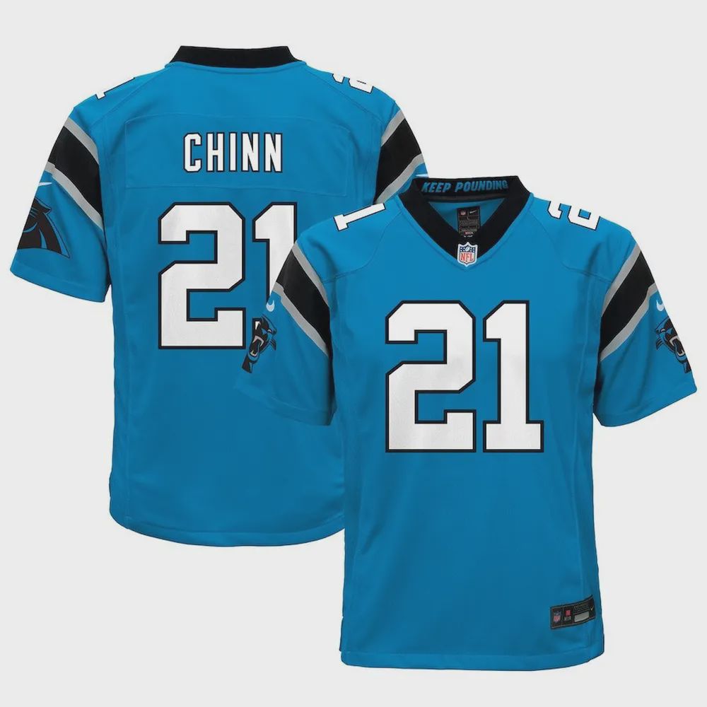 Jeremy Chinn 21 Carolina Panthers Youth Alternate Game Jersey – Blue