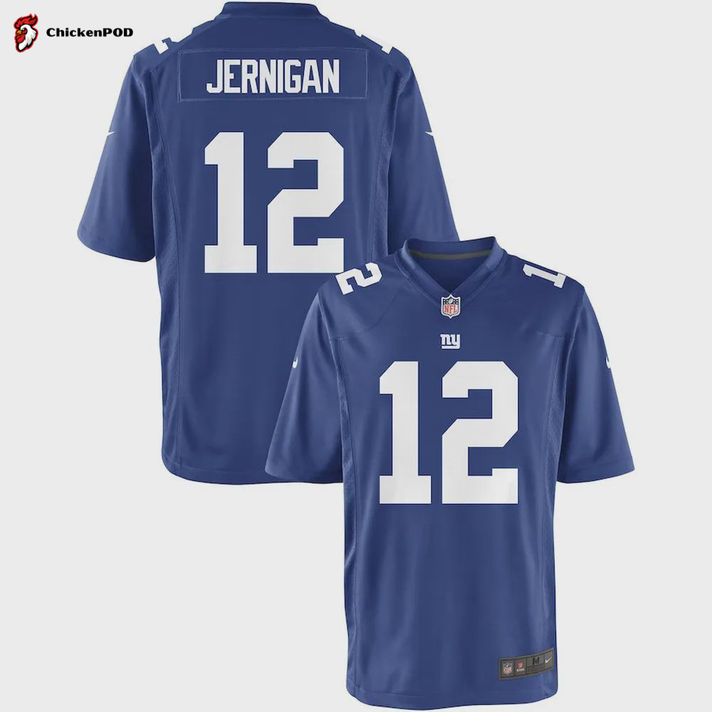 Jerrel Jernigan 12 New York Giants YOUTH Team Color Game Jersey – Royal