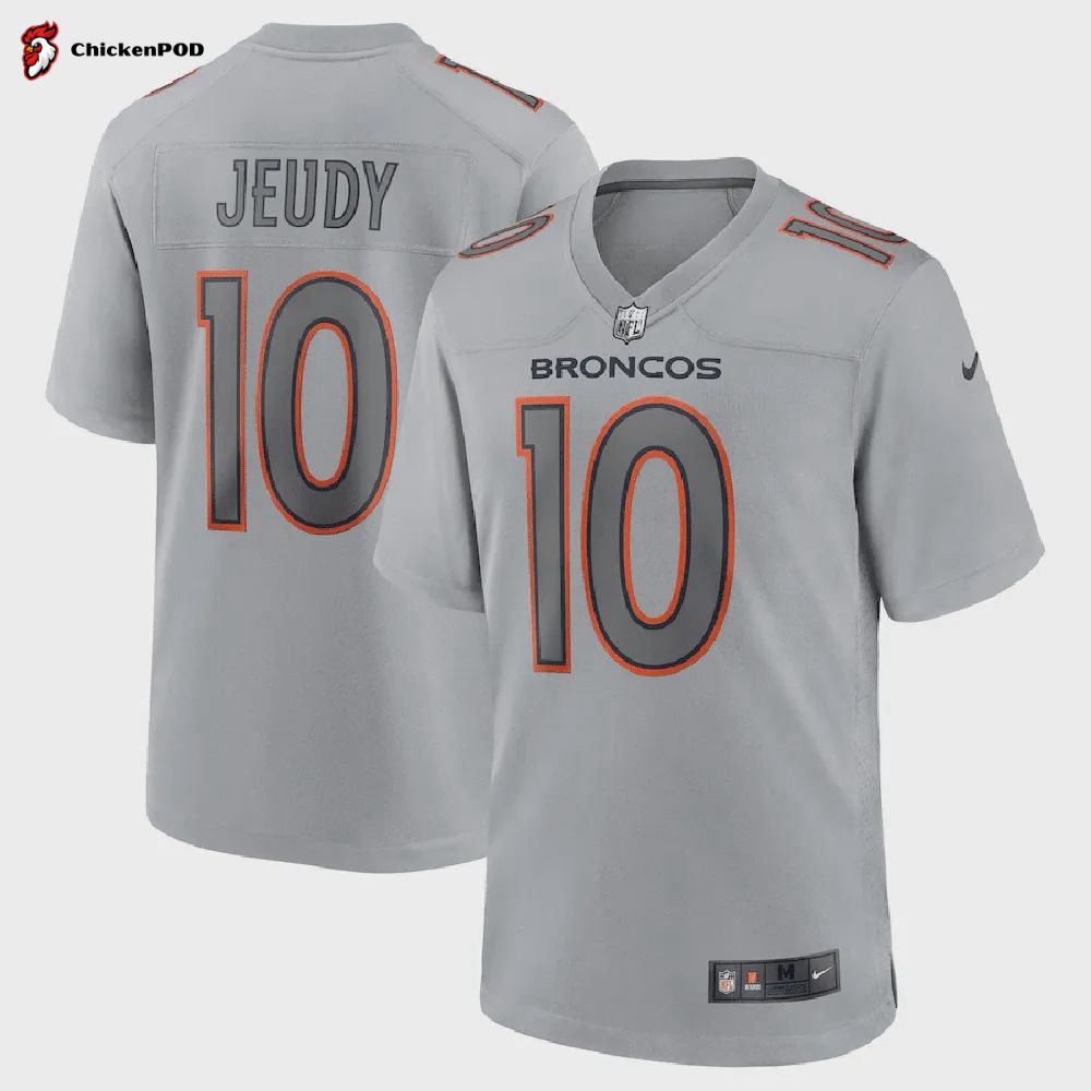 Jerry Jeudy 10 Denver Broncos Men Atmosphere Fashion Game Jersey – Gray