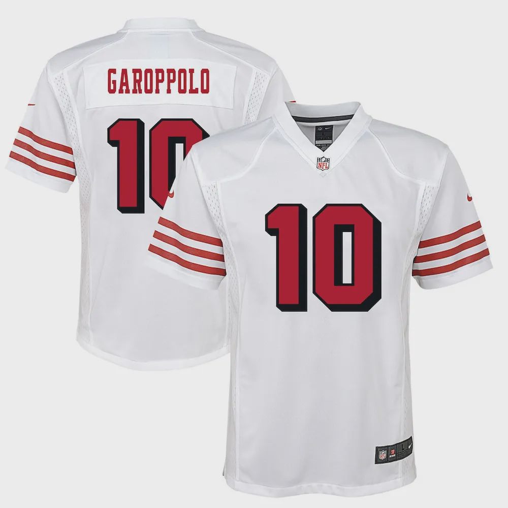 Jimmy Garoppolo 10 San Francisco 49ers Youth Color Rush Player Game Jersey – White