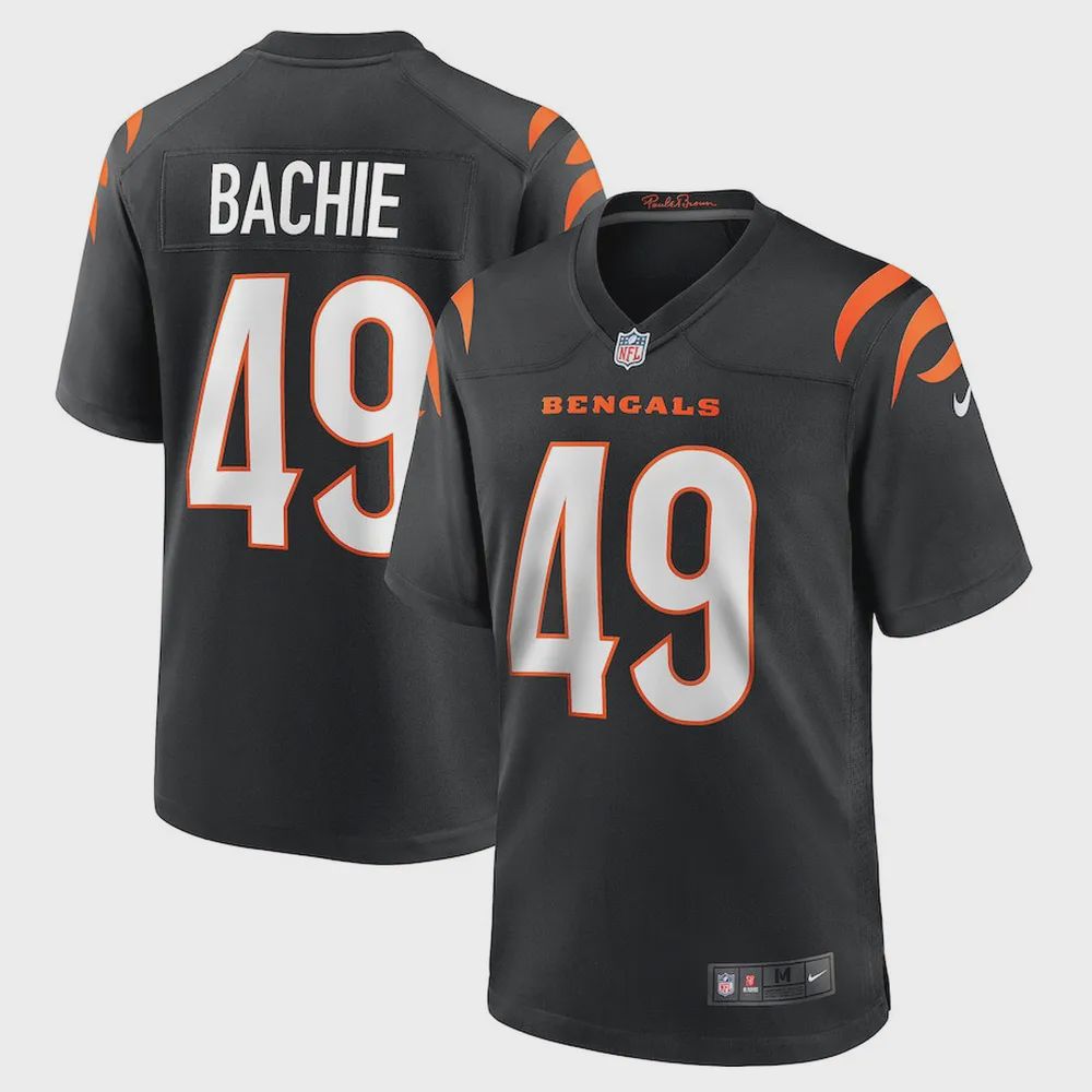 Joe Bachie 49 Cincinnati Bengals Men’s Game Jersey – Black