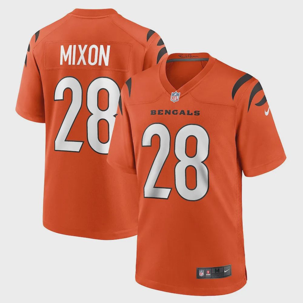 Joe Mixon 28 Cincinnati Bengals Game Jersey – Orange