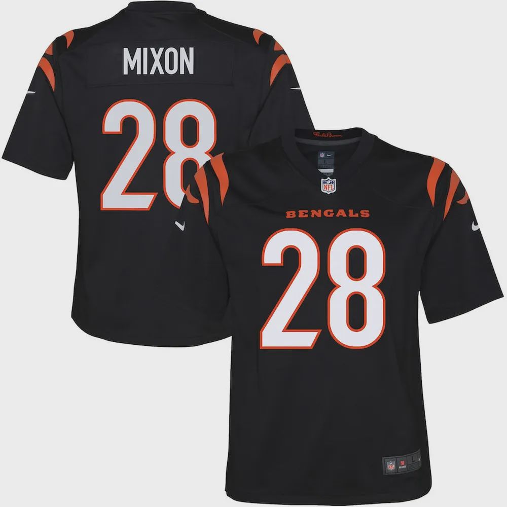 Joe Mixon 28 Cincinnati Bengals YOUTH Game Jersey – Black