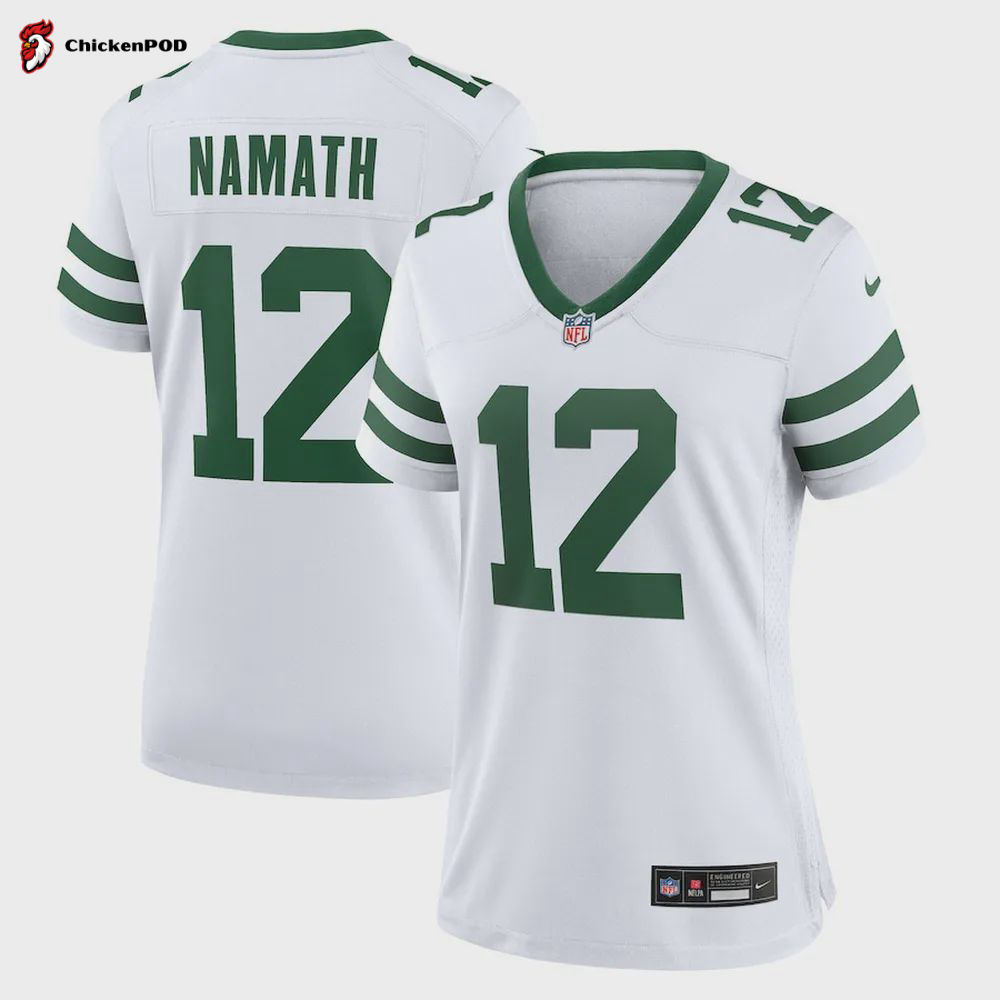 Joe Namath 12 New York Jets Women’s Player Game Jersey – White